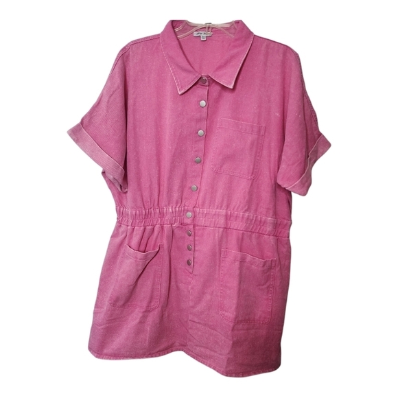 Pink Romper by White Birch. Denim, Size 3X. New - Picture 2 of 6